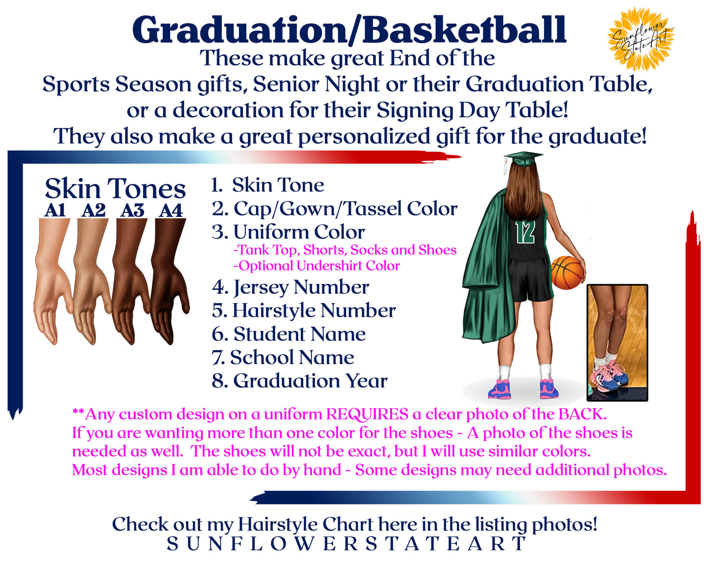 Basketball Poster, Senior Night Gift, Graduation Table Decor, Signing Day RJ
