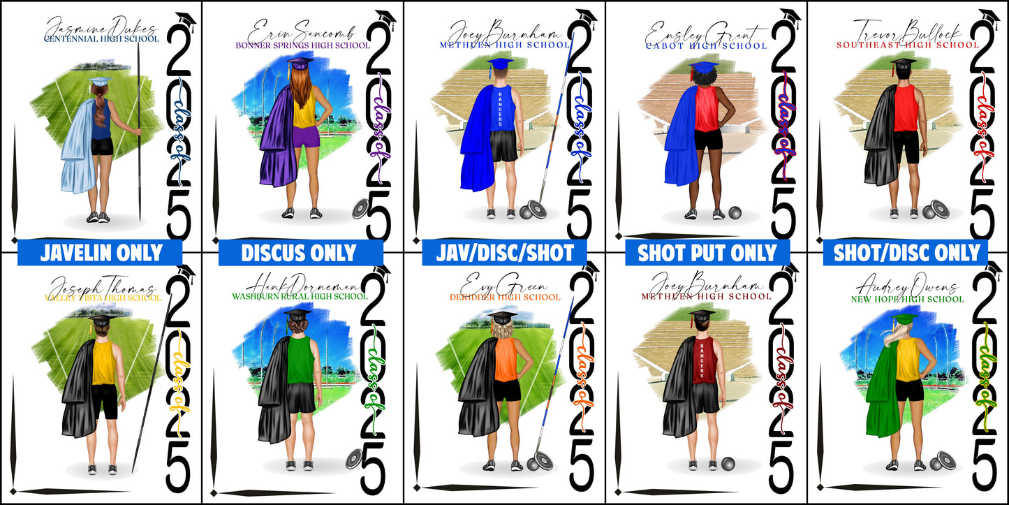 Track & Field Poster, Discus - Shot Put -Javelin Print, Senior Night Gift, Signing Day RJ