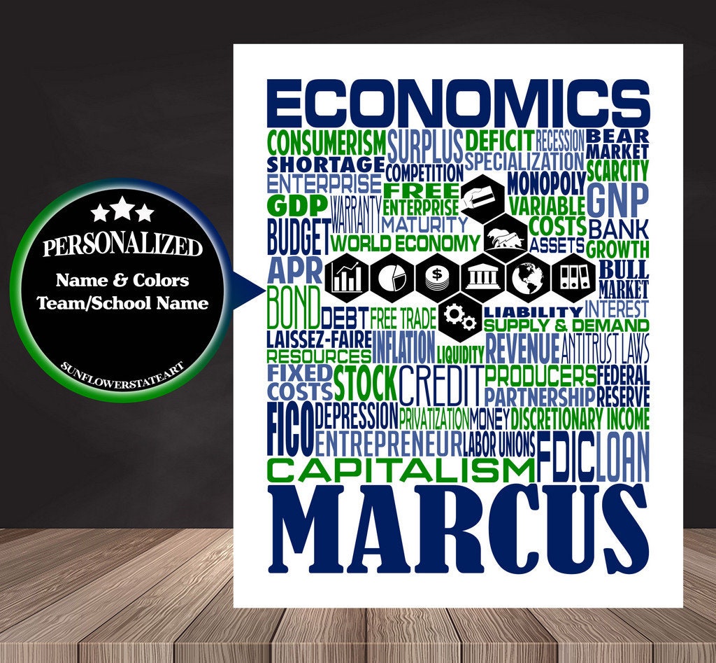 Economics Teacher Poster, Personalized Economics Gift