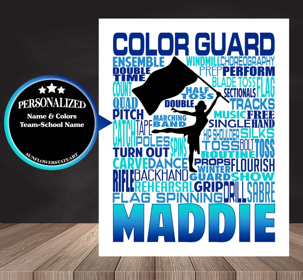 Color Guard Poster - Personalized Color Guard Gift -Winter Guard