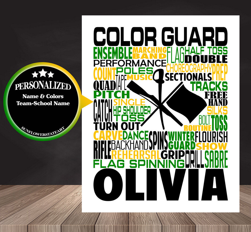 Color Guard Poster - Personalized Color Guard Gift -Winter Guard