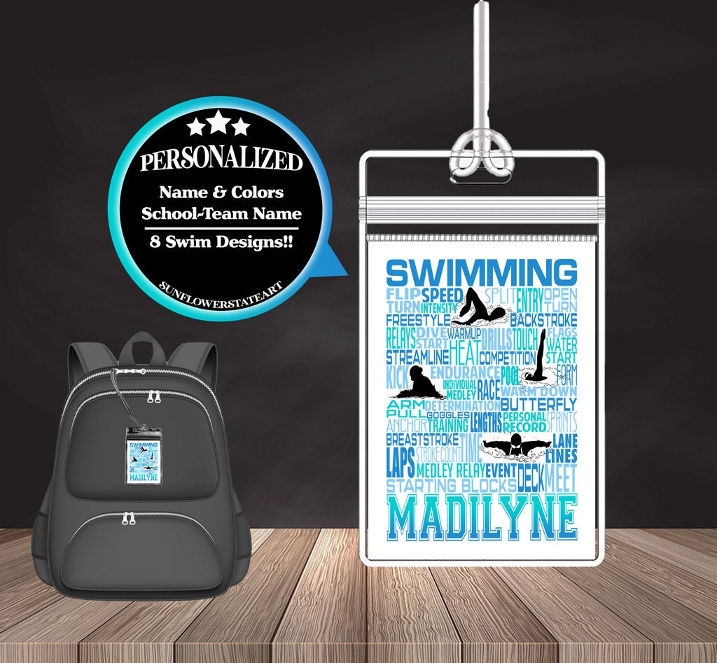 Swimming Bag Tag - Swim Tags - Backpack Luggage Tags