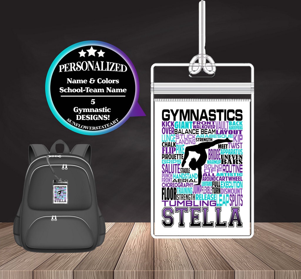 Gymnastics Bag Tag - Gymnast Luggage Tag - Backpack Tags
