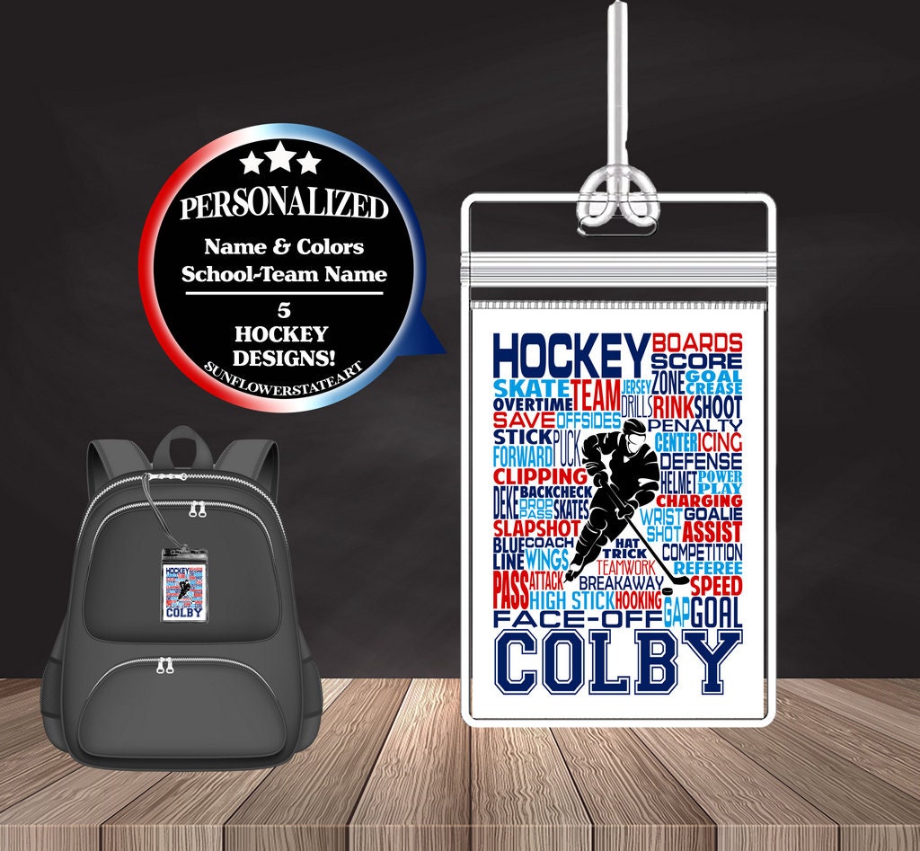 Hockey Bag Tag - Hockey Luggage Tag - Backpack Bag Tag