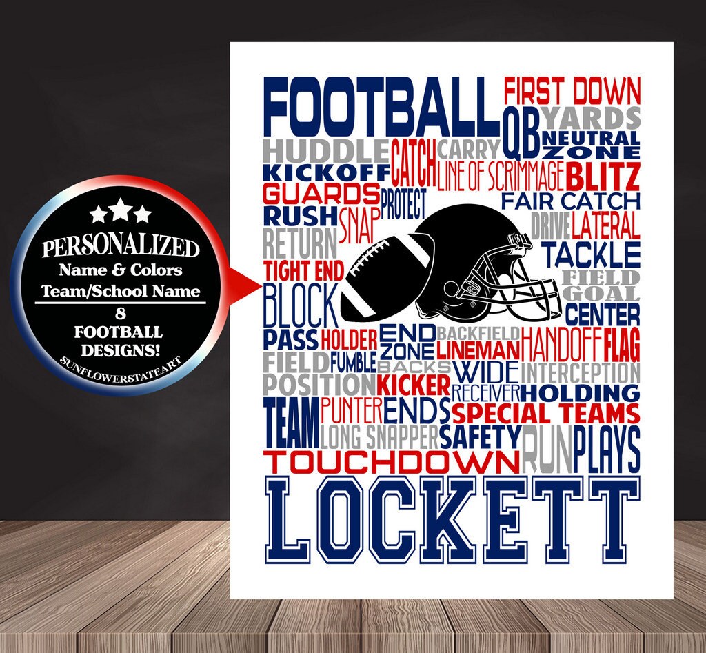 Football Player Poster - Personalized Football Gift