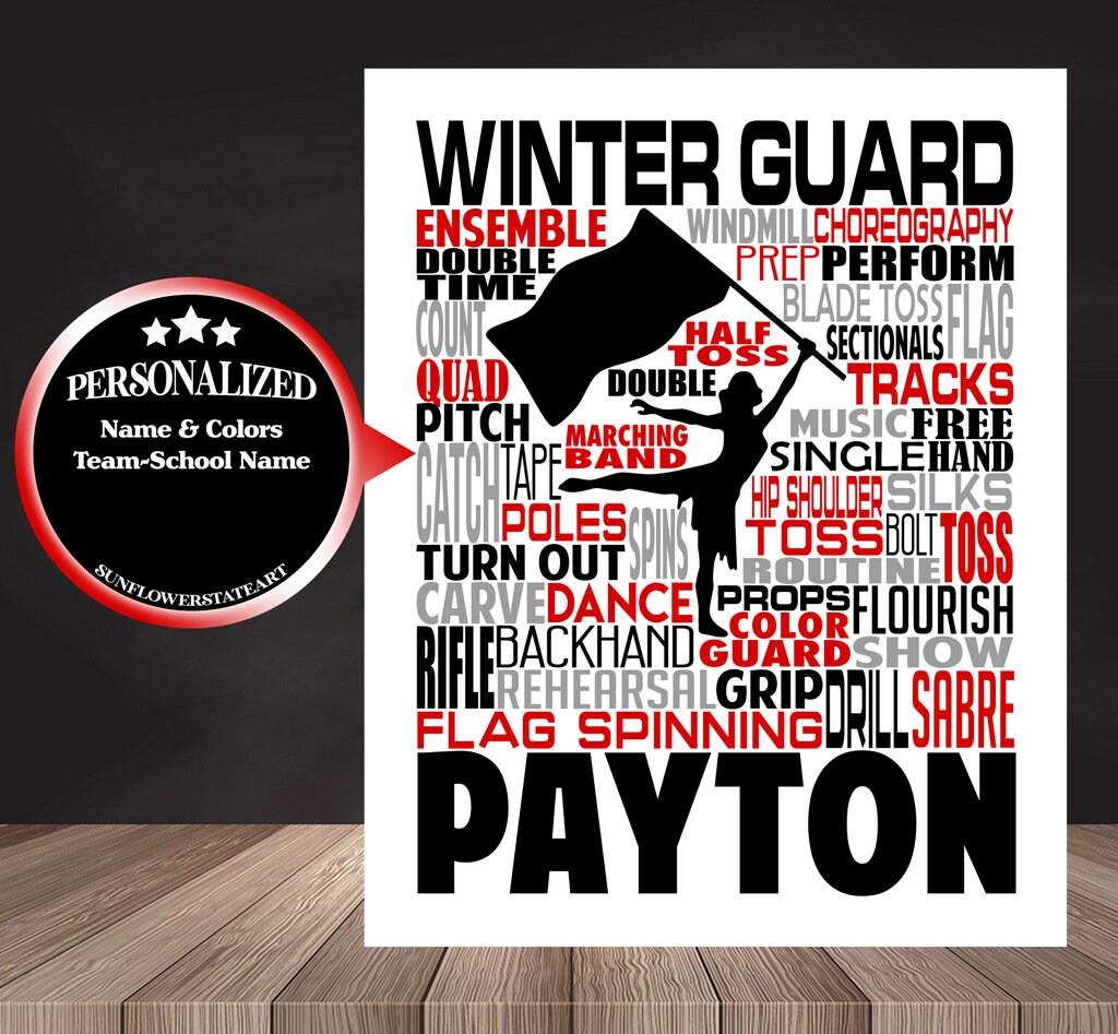 Color Guard Poster - Personalized Color Guard Gift -Winter Guard