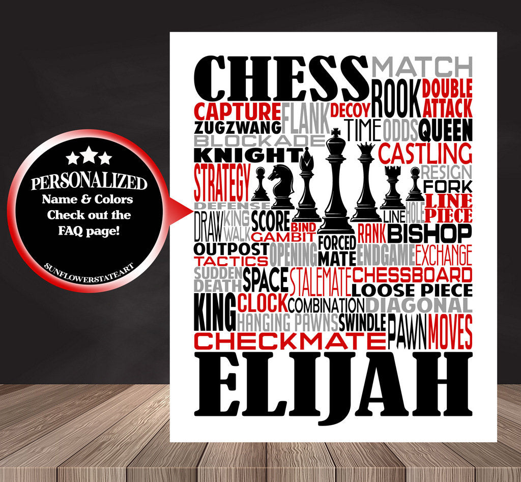 Chess Poster - Personalized Chess Player Gift