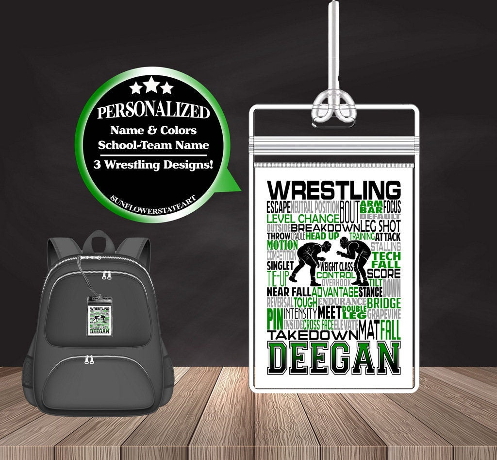 Wrestling Bag Tag - Wrestler Luggage Tag - Backpack Bag Tags