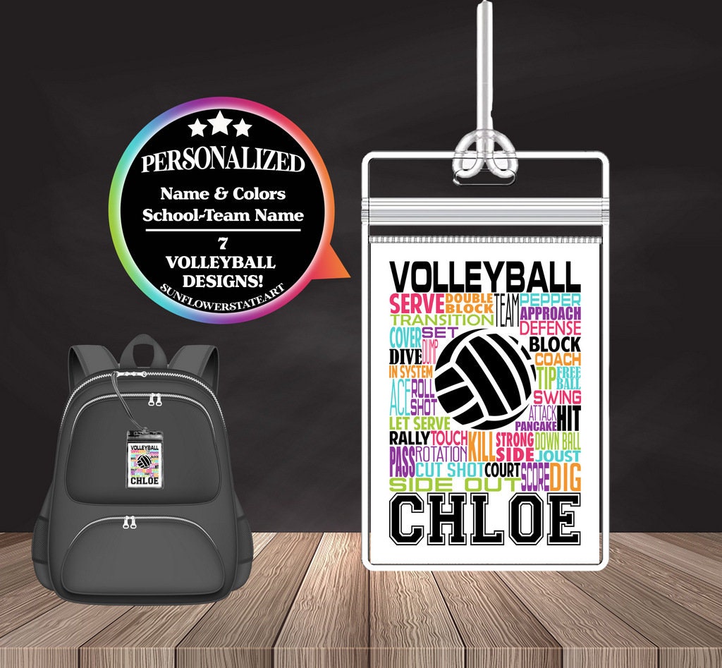 Volleyball Bag Tag - Volleyball Team Luggage Tag - Backpack Tags