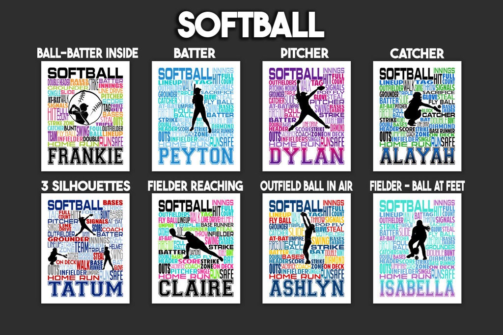 Softball Bag Tag - Softball Team Tags - Backpack Bag Tags