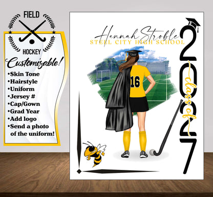 Field Hockey Poster, Senior Night Gift, Graduation Table Decor, Signing Day RJ