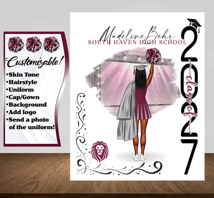 Cheerleader Poster, Senior Night Gift, Graduation Table Decor, Signing Day RJ