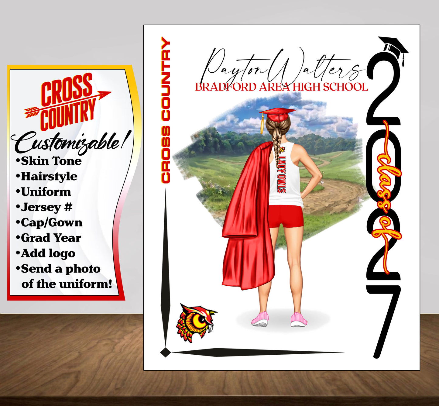 Cross Country Poster, Senior Night Gift, Graduation Table Decor, Signing Day RJ