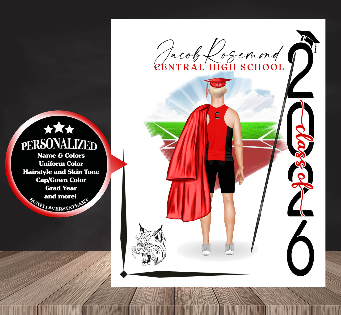 Track & Field Javelin Poster, Track and Field Graduation Gift, Senior Night Gift, Signing Day