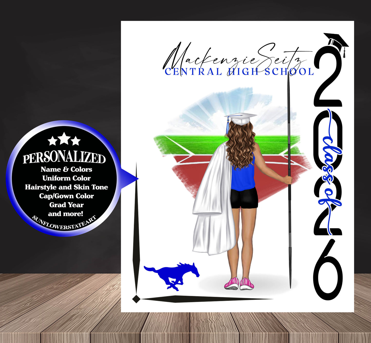 Track & Field Javelin Poster, Track and Field Graduation Gift, Senior Night Gift, Signing Day