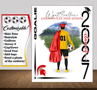 Soccer Poster, Senior Night Gift, Graduation Table Decor, Signing Day Gift RJ
