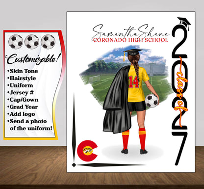 Soccer Poster, Senior Night Gift, Graduation Table Decor, Signing Day Gift RJ