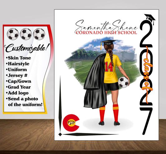 Soccer Poster, Senior Night Gift, Graduation Table Decor, Signing Day Gift RJ