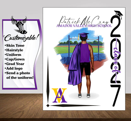 Track & Field High Jump Poster, Senior Night Gift, Graduation Table Decor, Signing Day RJ