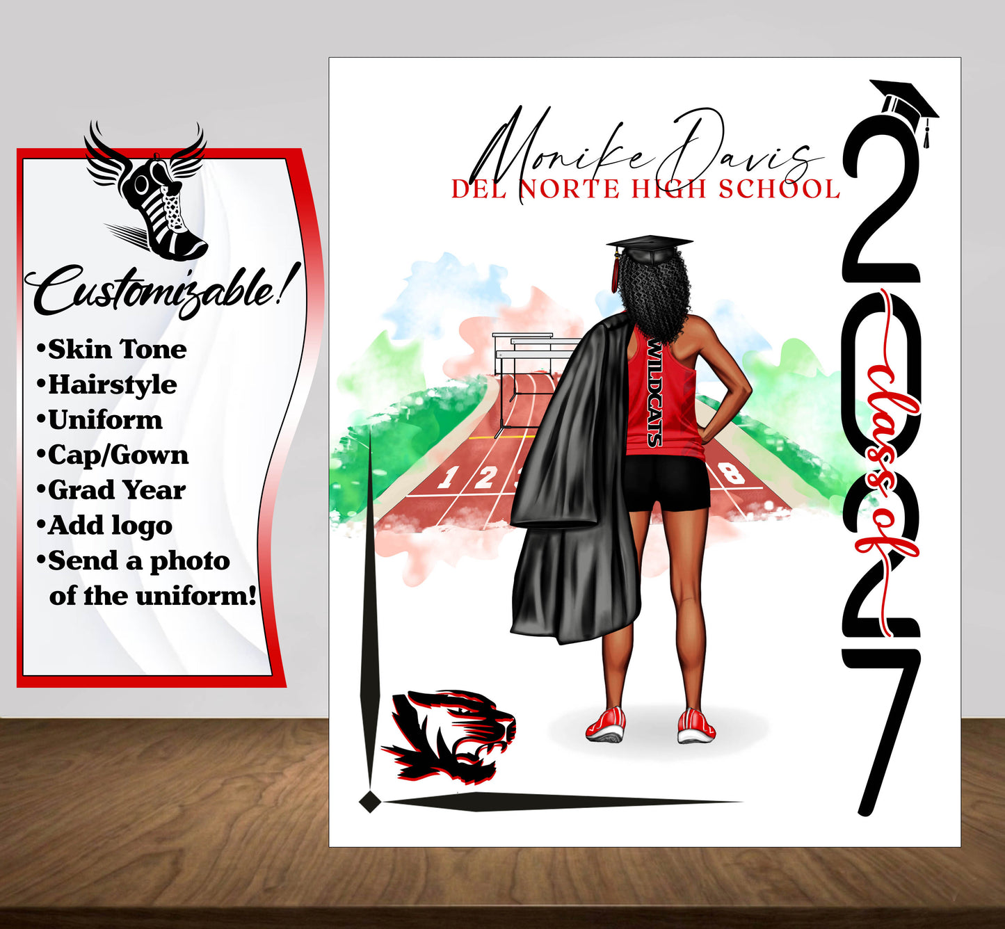 Track & Field Hurdles Poster, Senior Night Gift, Graduation Table Decor, Signing Day