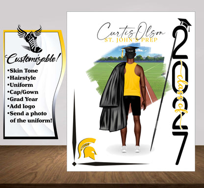 Track & Field Poster, Discus - Shot Put -Javelin Print, Senior Night Gift, Signing Day RJ