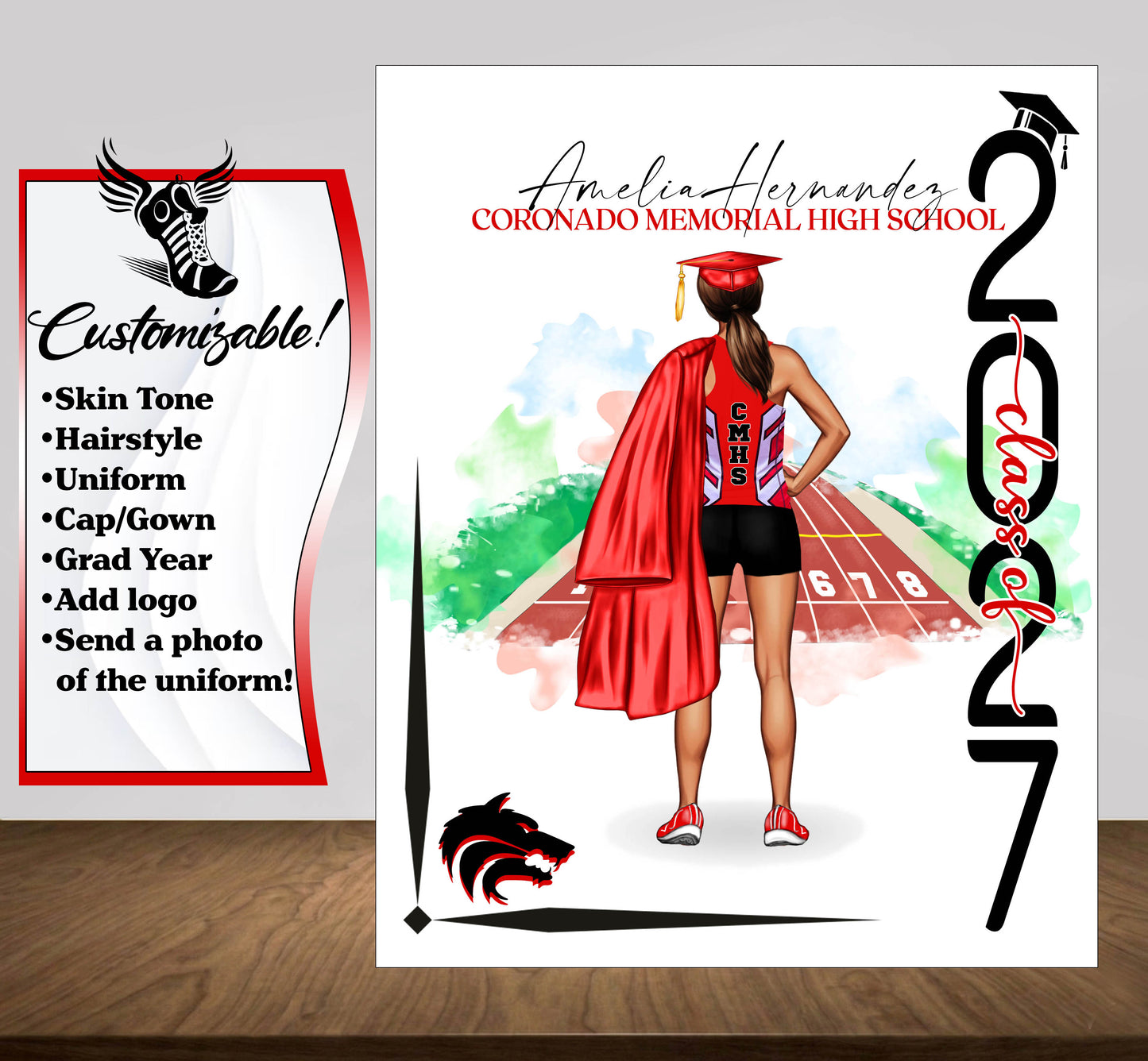 Track & Field Poster, Track and Field Graduation Gift, Senior Night Gift, Graduation Table Decor, Signing Day,