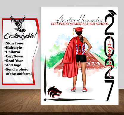 Track & Field Poster, Track and Field Graduation Gift, Senior Night Gift, Graduation Table Decor, Signing Day,