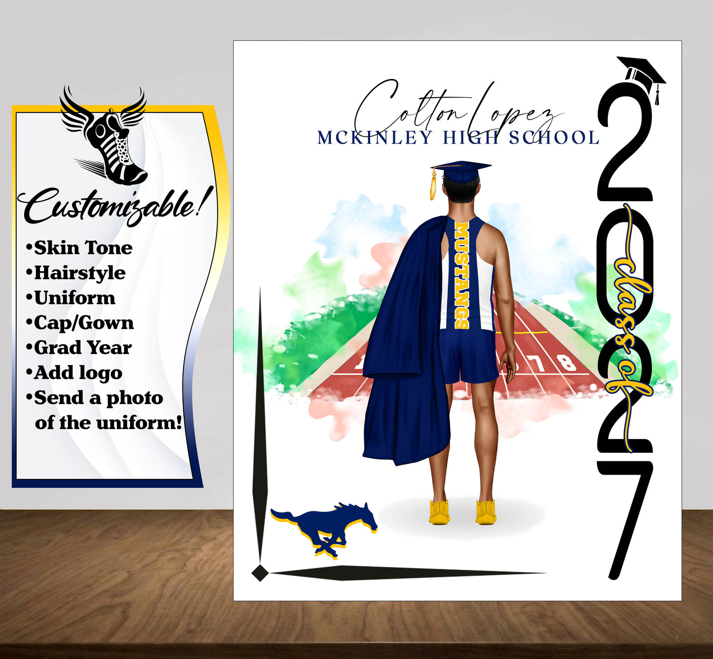 Track & Field Poster, Track and Field Graduation Gift, Senior Night Gift, Graduation Table Decor, Signing Day,