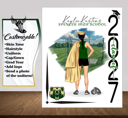 Track & Field Poster, Discus - Shot Put -Javelin Print, Senior Night Gift, Signing Day RJ