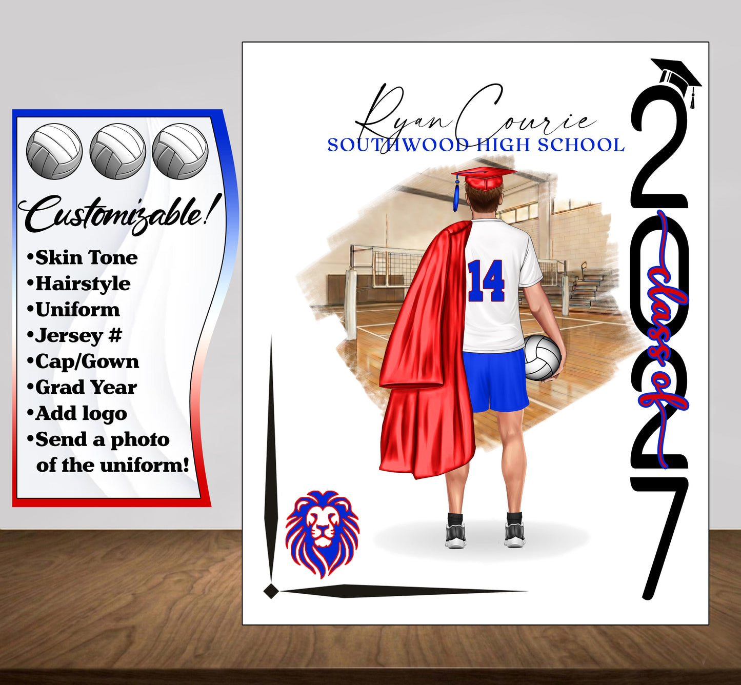 Volleyball Poster - Senior Night Gift - Graduation Table Decor - Signing Day