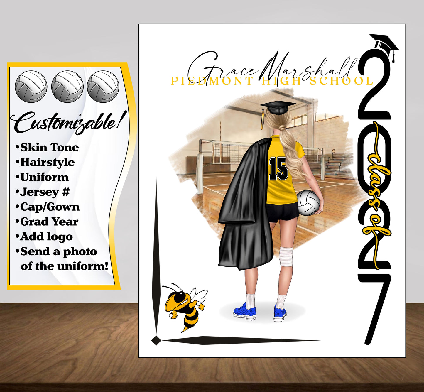 Volleyball Poster - Senior Night Gift - Graduation Table Decor - Signing Day