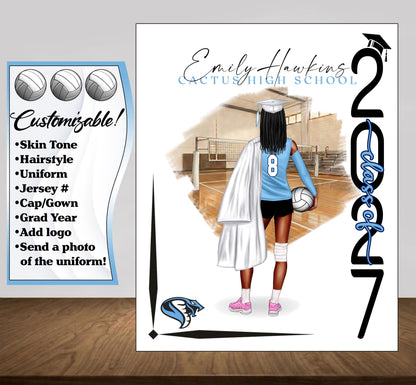 Personalized Volleyball Senior Night & Graduation Poster