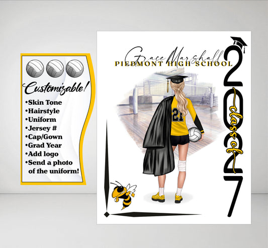 Personalized Volleyball Senior Night & Graduation Poster
