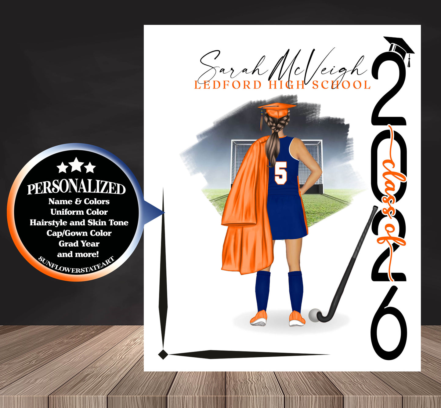 Field Hockey Poster, Senior Night Gift, Graduation Table Decor, Signing Day RJ