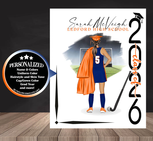 Field Hockey Poster, Senior Night Gift, Graduation Table Decor, Signing Day RJ
