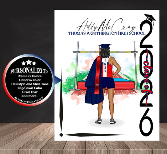 Track & Field High Jump Poster, Senior Night Gift, Graduation Table Decor, Signing Day RJ
