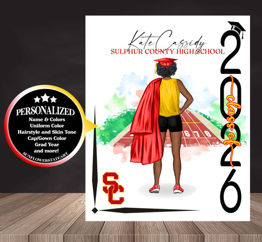 Track & Field Poster, Track and Field Graduation Gift, Senior Night Gift, Graduation Table Decor, Signing Day,