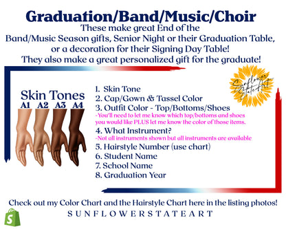 Band Graduation Gift, Music Senior Night Gift, Graduation Table Decor