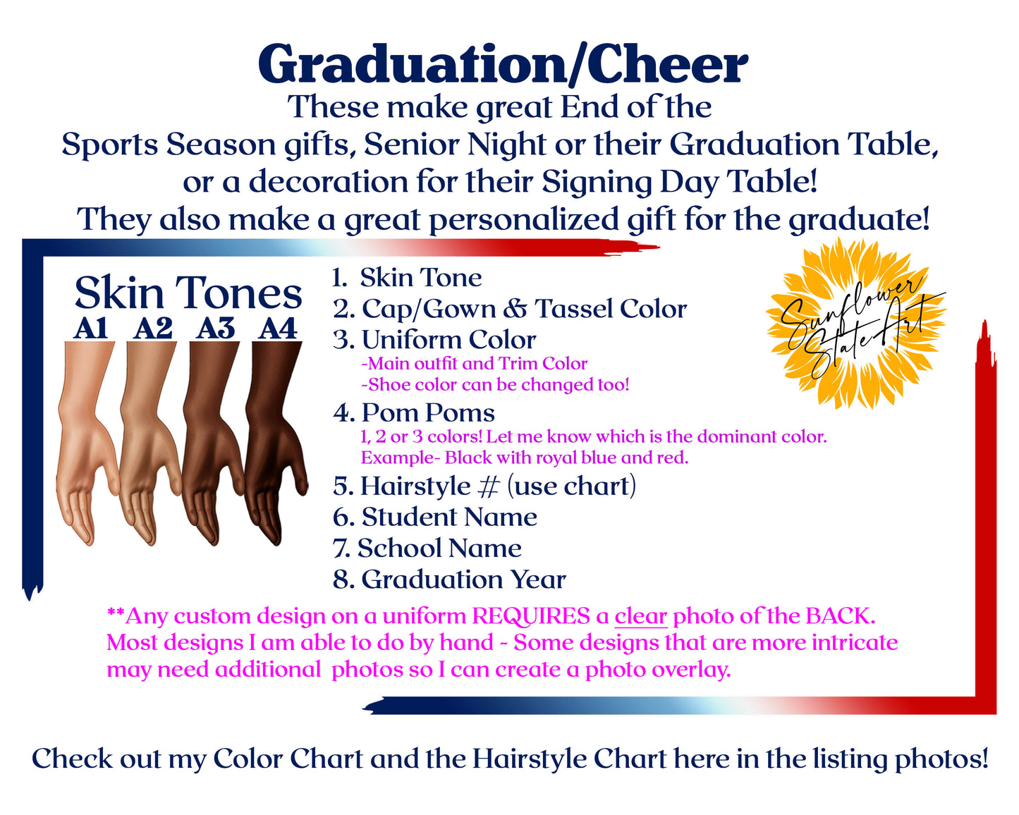 Cheerleader Poster, Senior Night Gift, Graduation Table Decor, Signing Day RJ