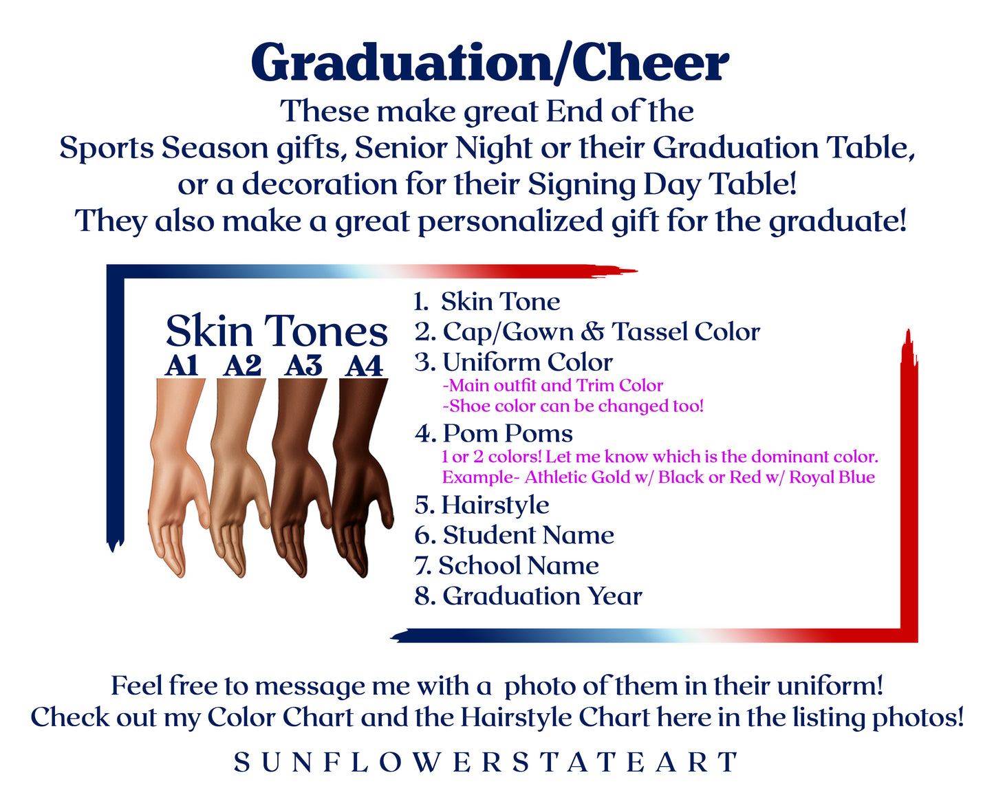 Cheerleader Poster, Senior Night Gift, Graduation Table Decor, Signing Day RJ