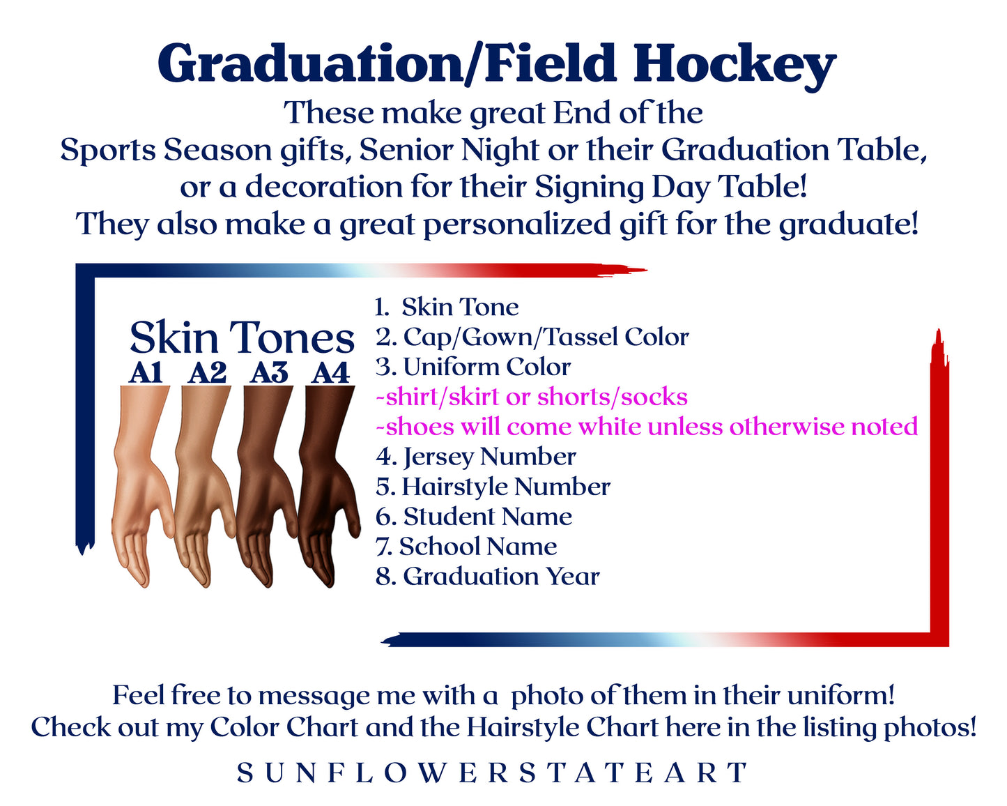Field Hockey Poster, Senior Night Gift, Graduation Table Decor, Signing Day RJ