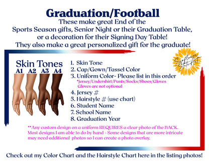 Football Poster, Personalized Senior Night Gift, Graduation Table Decor, Signing Day RJ