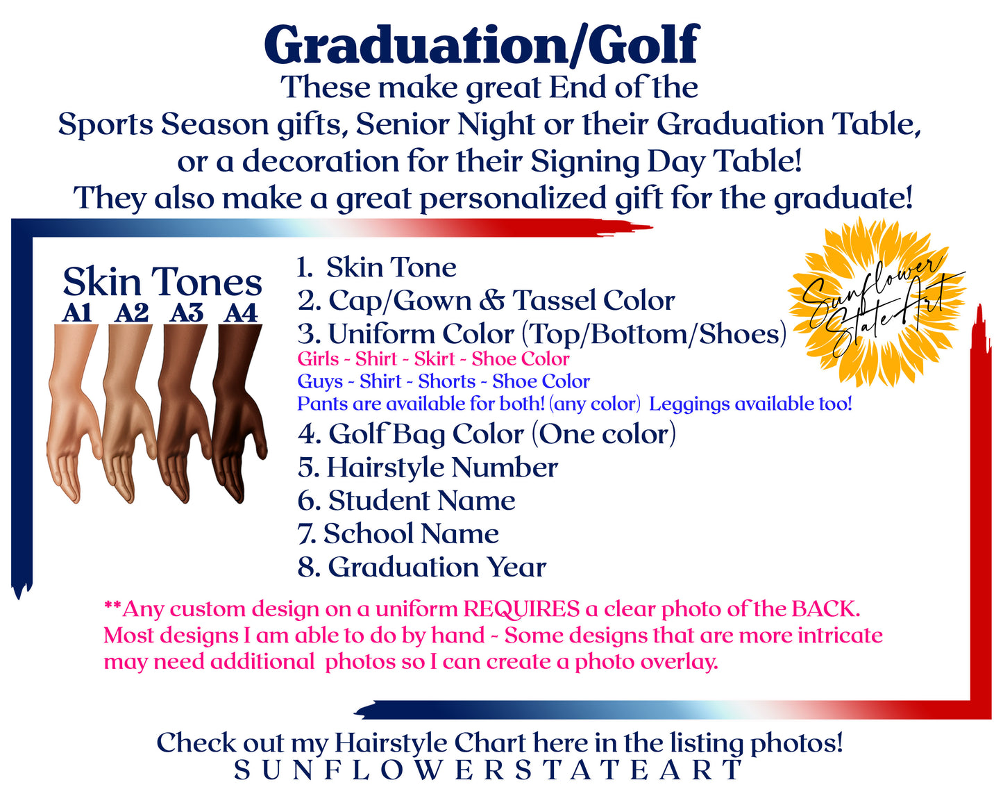 Golf Poster, Senior Night Gift, Graduation Table Decor, Signing Day Gift RJ