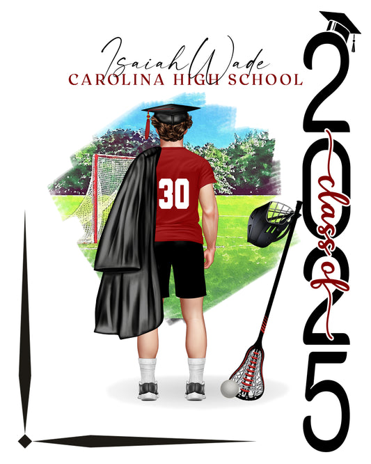 Lacrosse Poster, Senior Night Gift, Graduation Table Decor, Signing Day Gift RJ