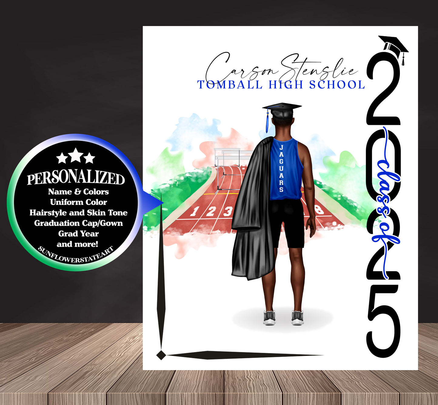 Track & Field Hurdles Poster, Senior Night Gift, Graduation Table Decor, Signing Day