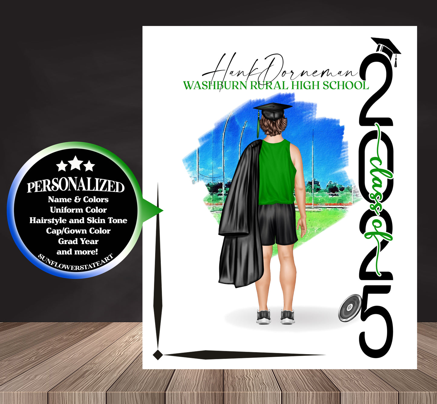 Track & Field Poster, Discus - Shot Put -Javelin Print, Senior Night Gift, Signing Day RJ