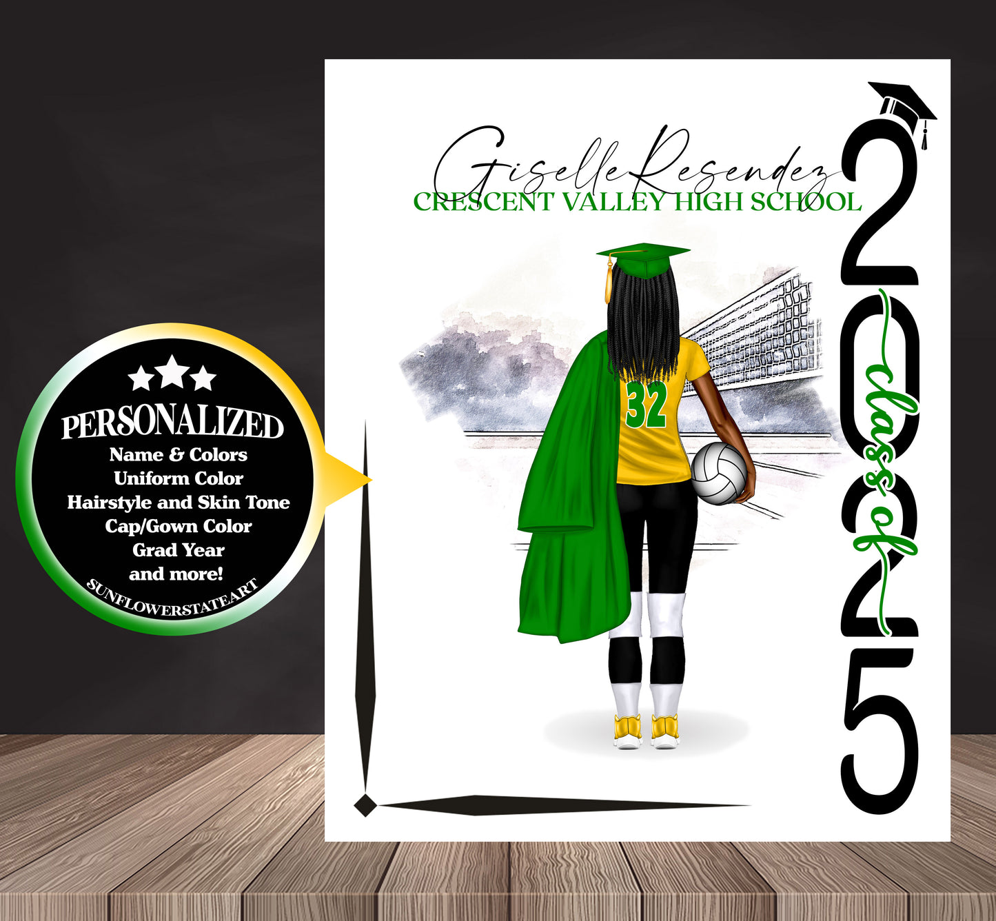 Volleyball Poster - Senior Night Gift - Graduation Table Decor - Signing Day