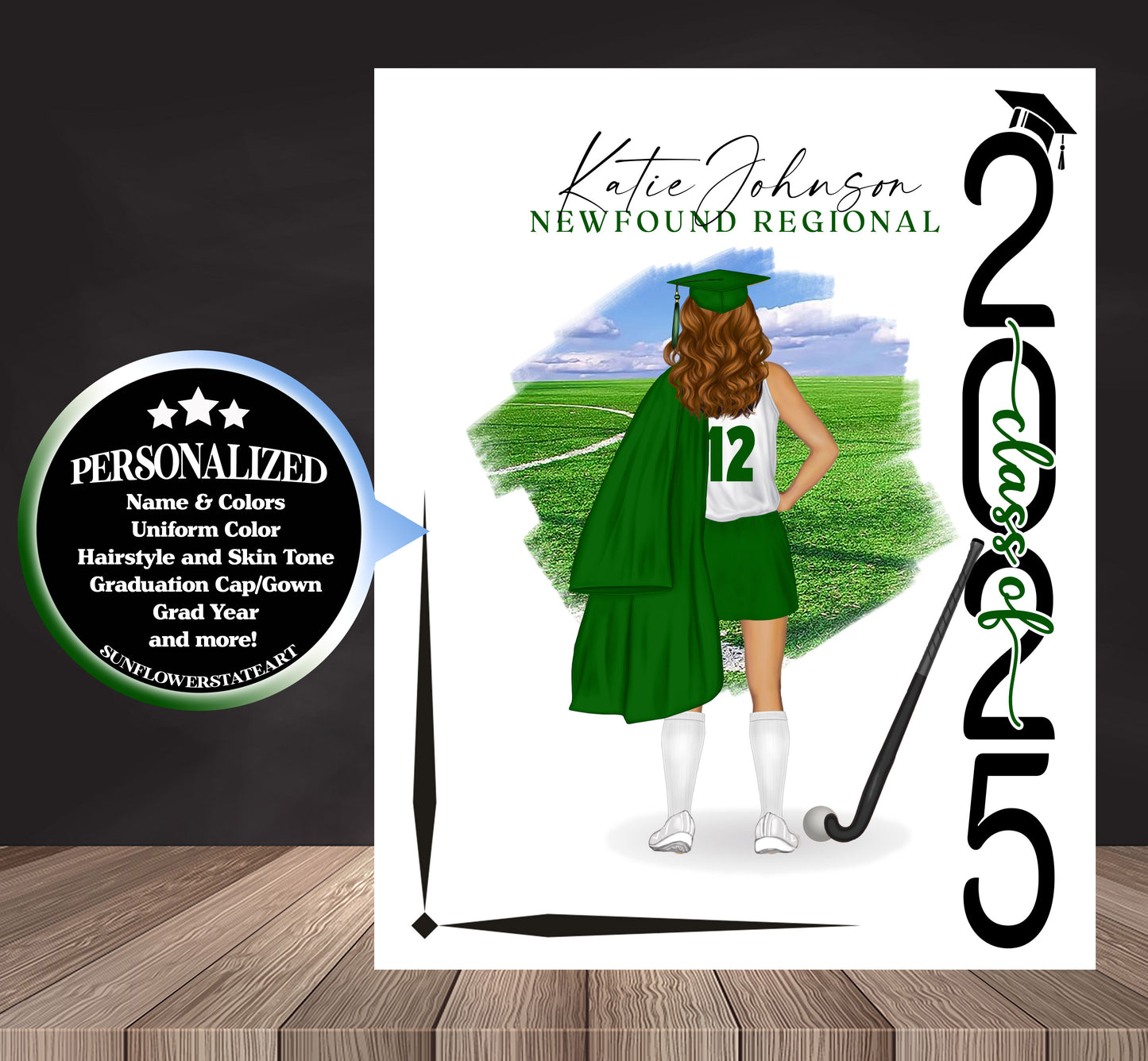 Field Hockey Poster, Senior Night Gift, Graduation Table Decor, Signing Day RJ