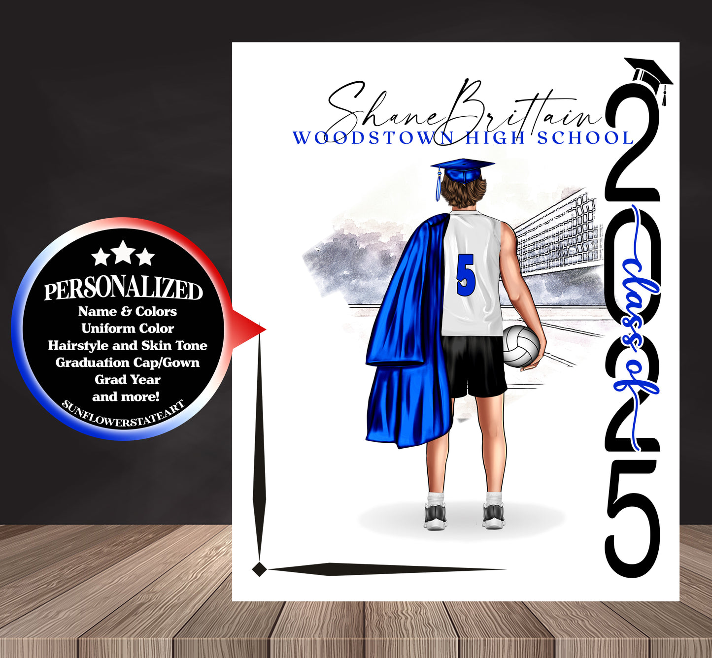 Volleyball Poster - Senior Night Gift - Graduation Table Decor - Signing Day