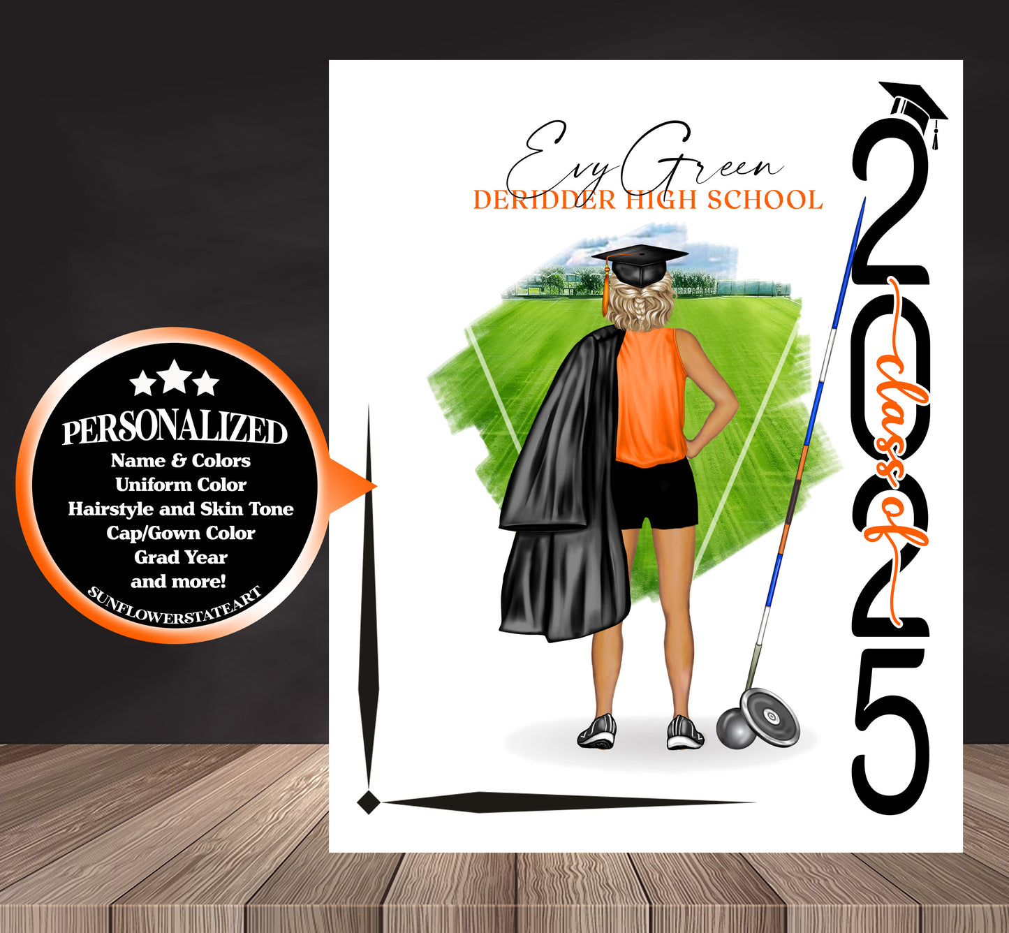 Track & Field Poster, Shot Put - Discus -Javelin Print, Senior Night Gift, Signing Day